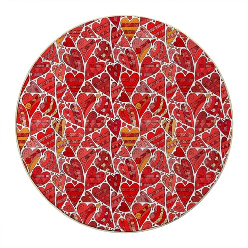 Round Rug 39 in Abstract Flowers Chair Mats for Low Pile Watercolor Floral Thick Floor Mats for Low Thick and Sturdy Desk Chair mat for Carpets