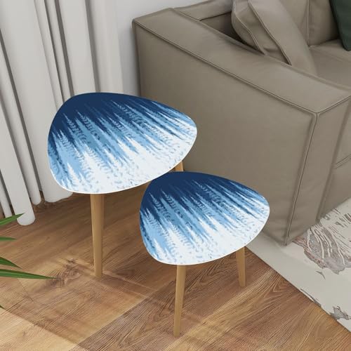Triangle Nesting Coffee Table Set of 2 Forest panorama view Pine tree landscape Spruce silhouette Modern Minimalist Side Table Small End Table Leisure Tea Table Living room Bedroom Office