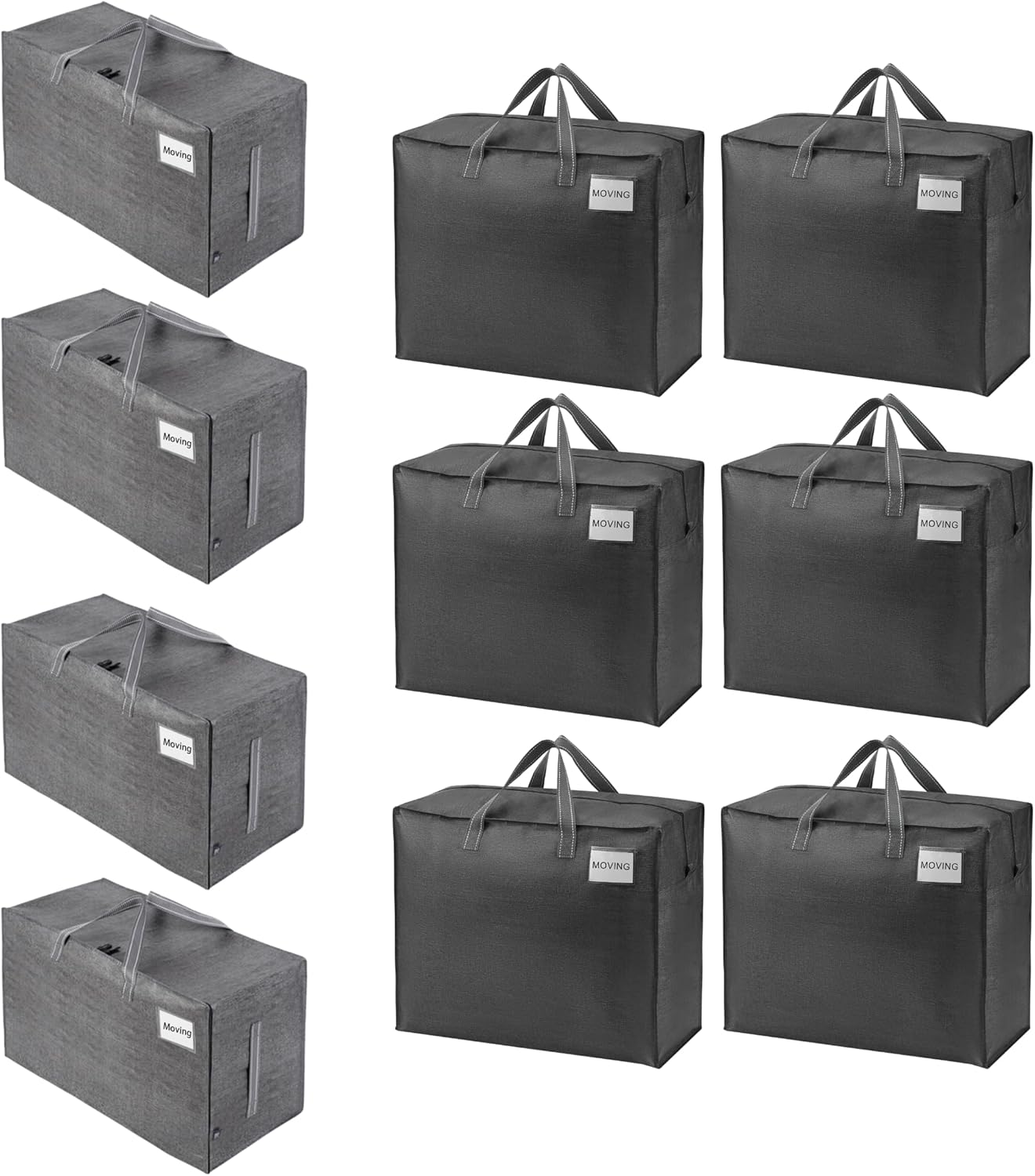 VENO 10 Pack Heavy-Duty Moving Bags (4 with Sturdy Side Handles, 6 with Sturdy Cross-stitched Handles)
