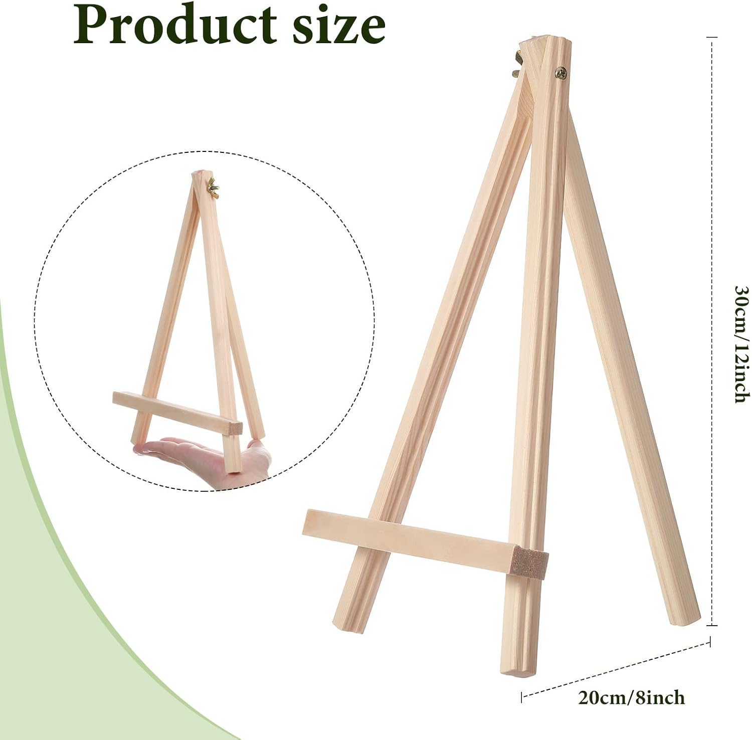 48 Pcs Mini Wooden Easels for Painting Canvas Wood Display Easel Artist Easel Art Painting Easel Stand Tabletop Easel Triangle Card Stand for Wedding Artist Adults Students Kids (12 Inch)