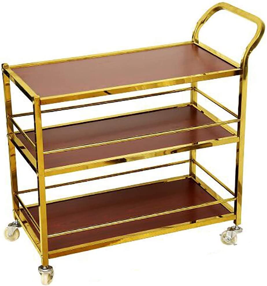 Wine Cart for Home Kitchen Hotel Serving Cart Kitchen Trolley Commercial Home Kitchen Island Trolley -Solid Wood and Metal -3 Styles