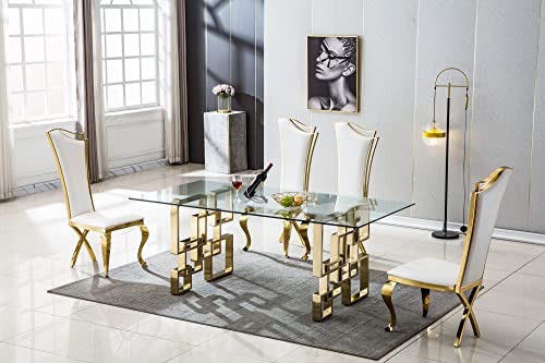 Dining Chairs Set of 4 - Gray Velvet Upholstered Dining Room Chairs with Stainless Steel Legs, Modern Dining Chairs Kitchen Chairs Dining Table Chairs Side Chair, Gray and Silver Dining Chair