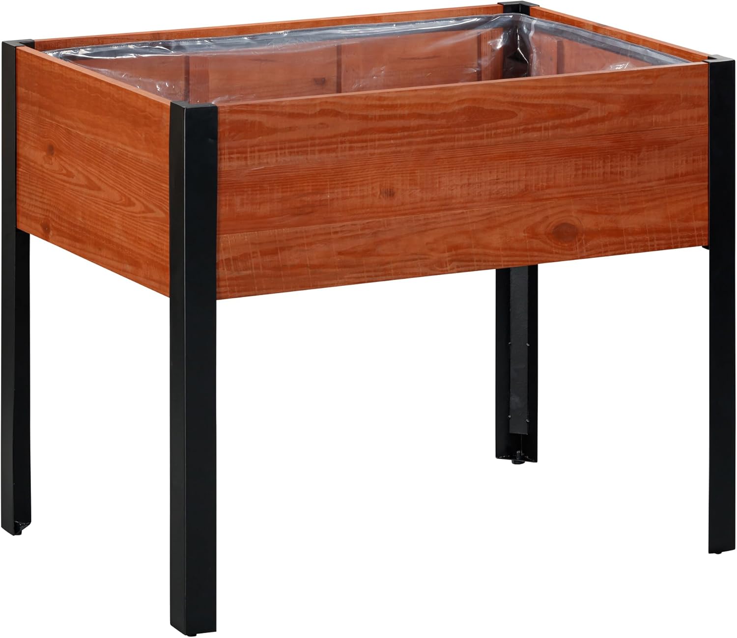 PL10436 MO Urban Garden Raised Planter, FSC Recycled Wood, Rectangular, Natural Brown