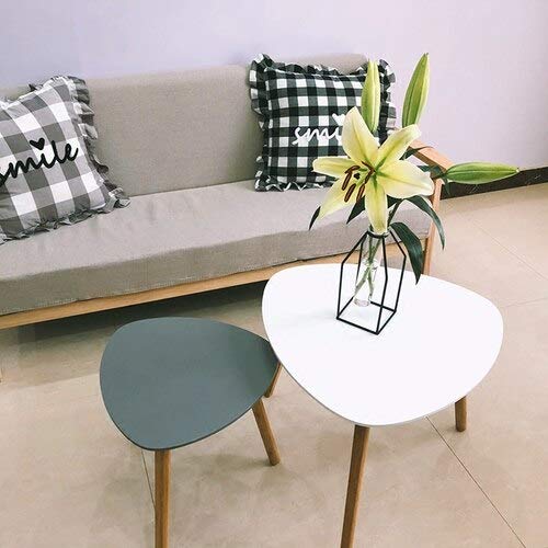 2pcs Triangle Shape Side Table/Nordic Simplicity Modern Designer Furniture Minimalist Wooden Coffee Table Tea Table (Color : 2pcs) (Black)