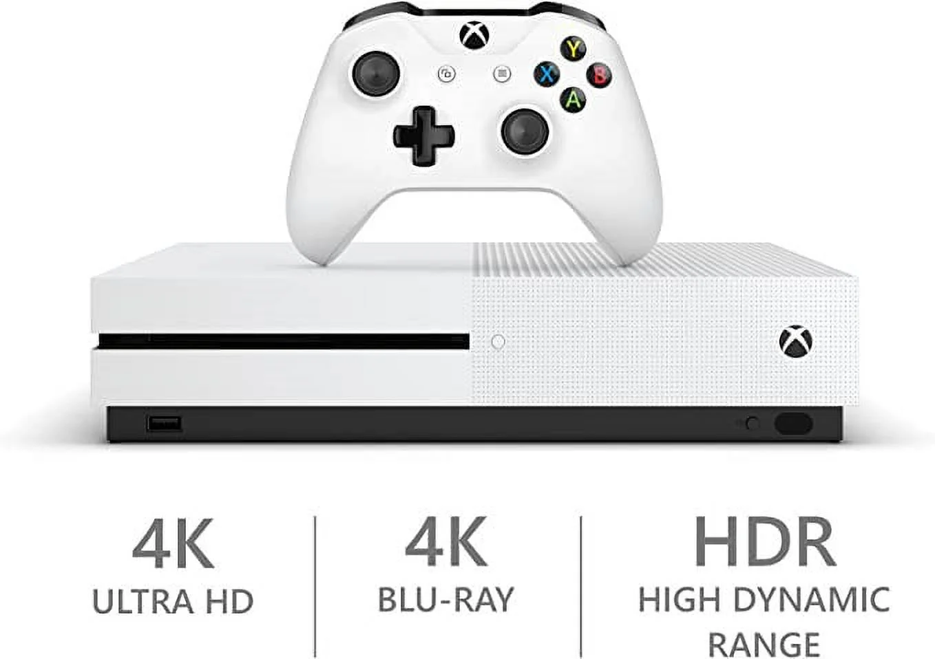 Microsoft Xbox One S 1TB Console, White, Refurbished, Includes Controller and Cables