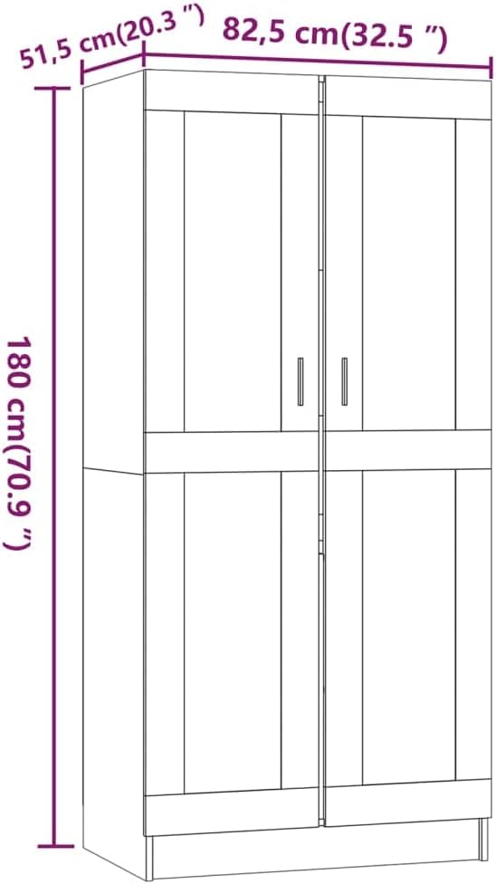 Cabinets & Storage,Cupboards & Wardrobes,Wardrobe Smoked Oak 82.5x51.5x180 cm Engineered Wood