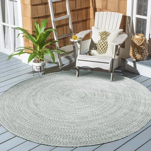 Superior Reversible Braided Indoor/Outdoor Area Rug, 5' x 8', Canvas-White