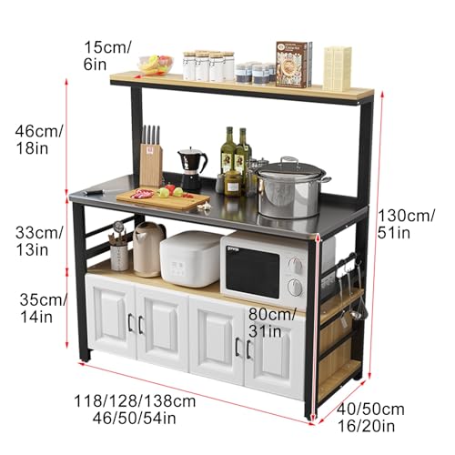 Metal Table Prep Table, Kitchen Island with Storage, Household Use Kitchen Work Table, for Home Kitchen Restaurant Garage Warehouse (Size : 40x118cm/16x46in)