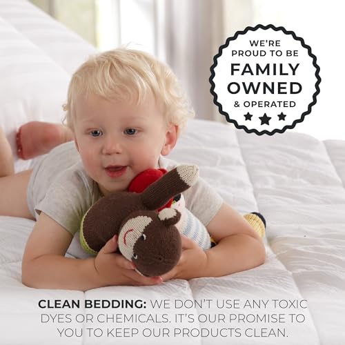 Great Bay Home Twin Mattress Topper. Thick, Elastic Corner Mattress Protector and Cover. Ultra-Soft Pillowtop Mattress Pad. Fits Mattresses Up to 18