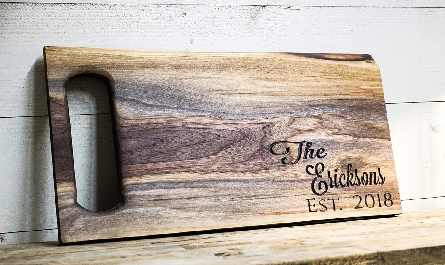 Walnut Cutting Board, Live Edge, Personalized Engraved Cutting Board- Wedding Gift,Engagement Gift, Anniversary Gifts, Housewarming Gift, Corporate Gift