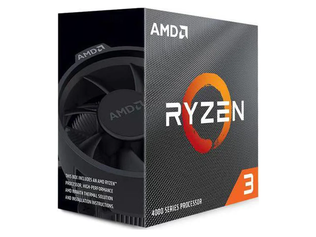 AMD Ryzen 3 4100 3.8GHz 4-Core CPU Gaming Processor with VR-Ready, Wraith Stealth Cooler - 100-100000510BOX