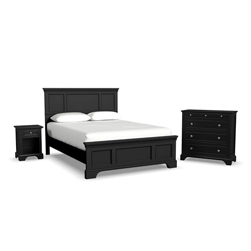 Bedford Black Queen Bed & Nightstand by Home Styles