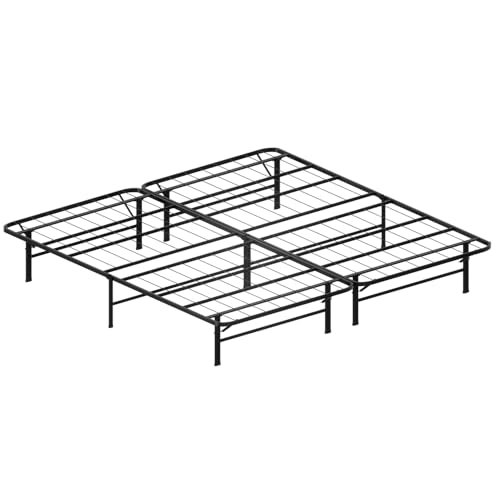 Queen Bed Frame 14IN Metal Platform Bed Frame 14.2 Inch Classic Mattress Foundation Storage Space Under The Bed Heavy Duty Frame Bed&Noise Free&Box Spring Replacement &Easy Assembly,Queen
