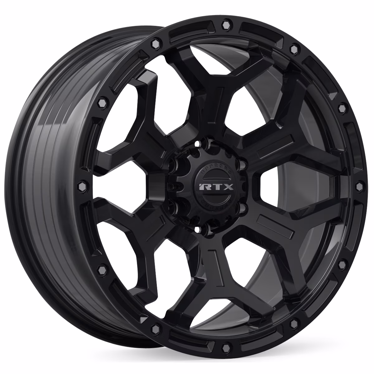 RTX Goliath 17x9 5x127 ET-15 CB71.5 Satin Black Milled Rivets Wheel