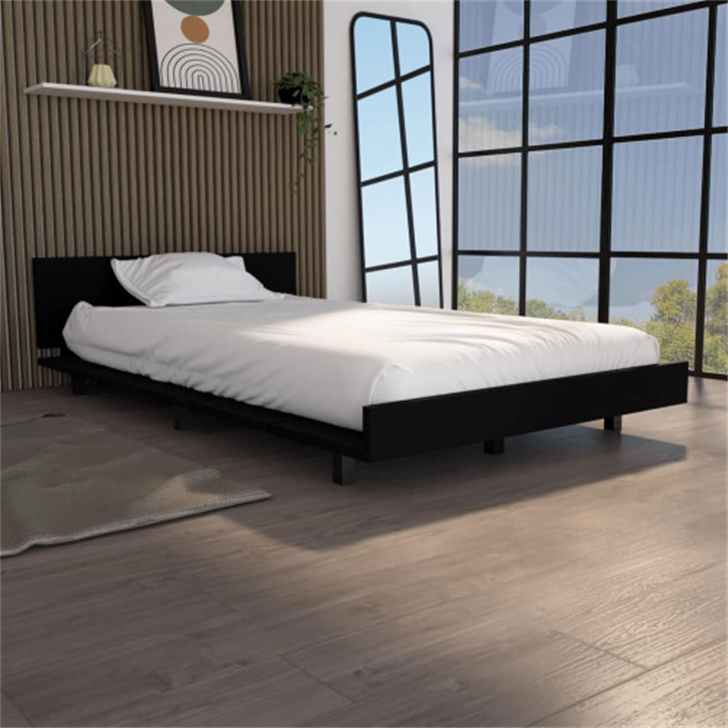 Minimalist top layer leather soft bed bedroom designer high-end leather art double bed hemp cloth bed