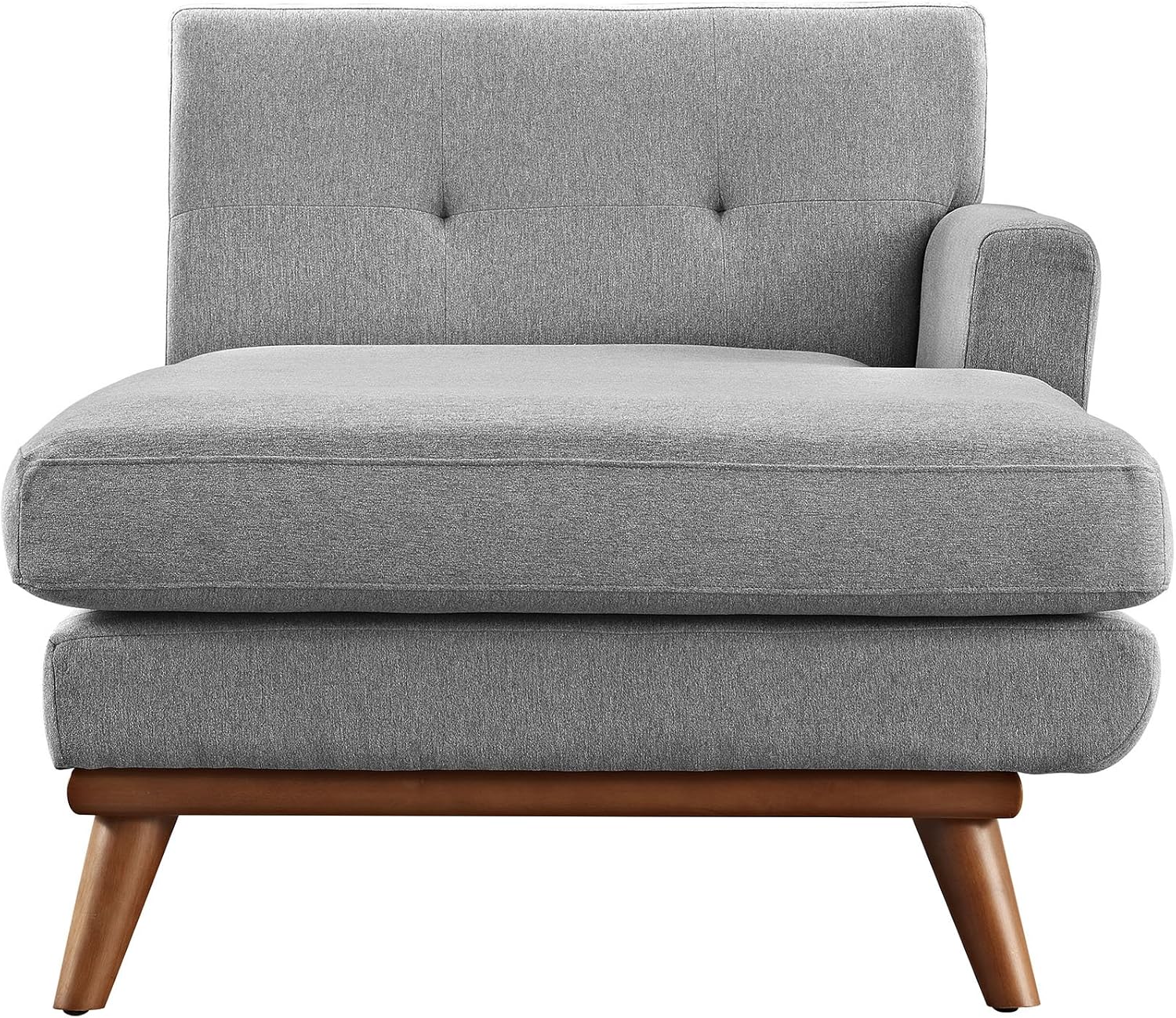 Modern Contemporary Right-Arm Chaise, Grey, Fabric