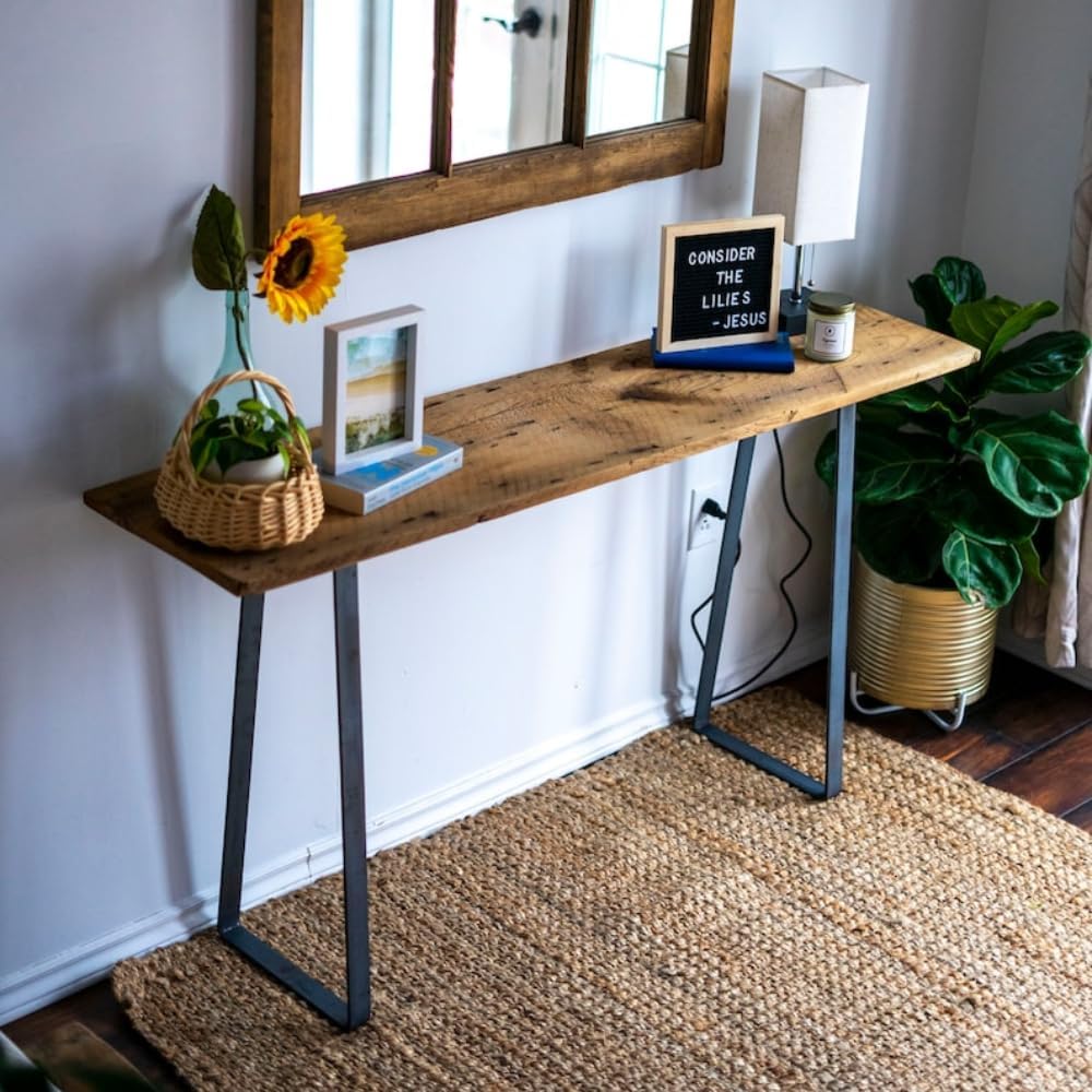 Entryway Table Console, Farmhouse Decor Table, Primitive Rustic Furniture, Vintage Distressed Wood Table, Narrow Slimline Solid Wood Table, 14