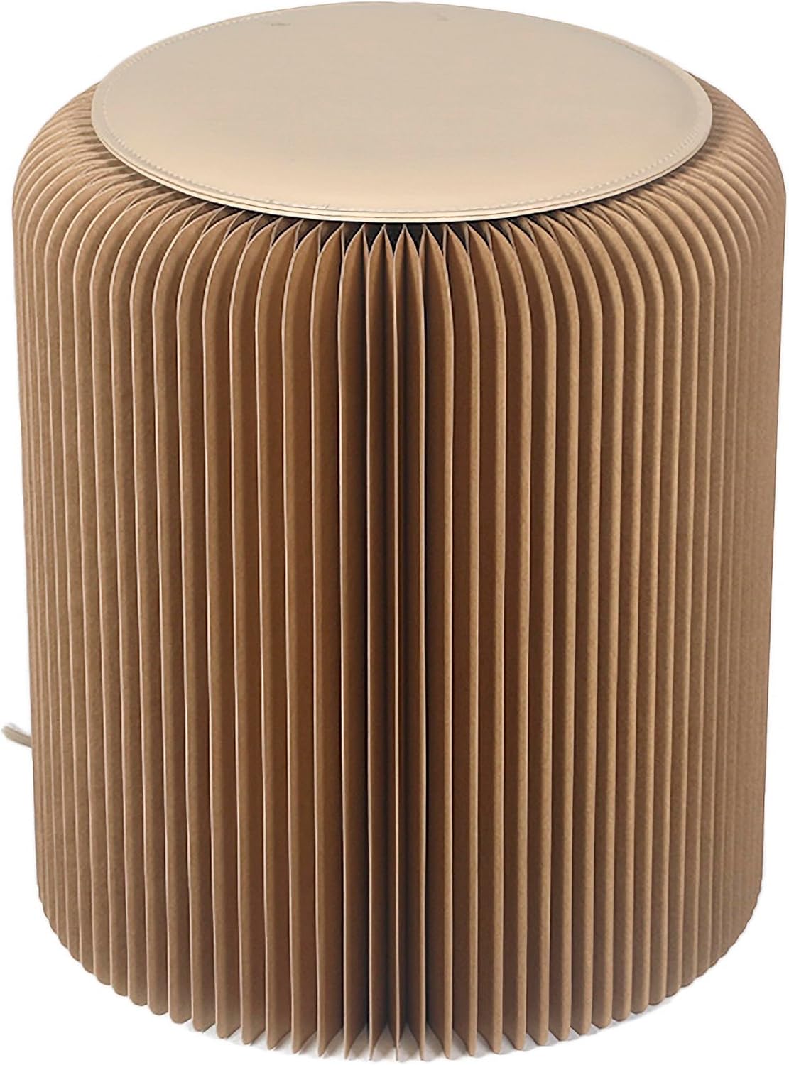 Nordic Folding Paper Chair Furniture for Home Stool Living Room Bedroom Hallway Ultrathin Folding Chair Portable Round Stool Footstool (Brown)