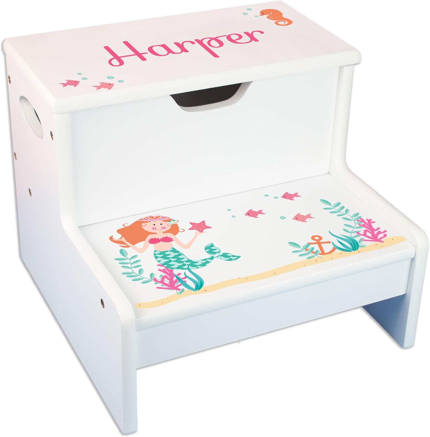 Personalized Mermaid Storage Step Stool