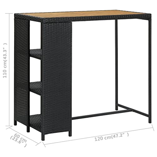 Bar Table with Storage Rack,Offic Table,Rectangular Dining Room Table,Console Table,Assembly Required,Very Practical Dinner Party, Study, Office Work, Gray 47.2