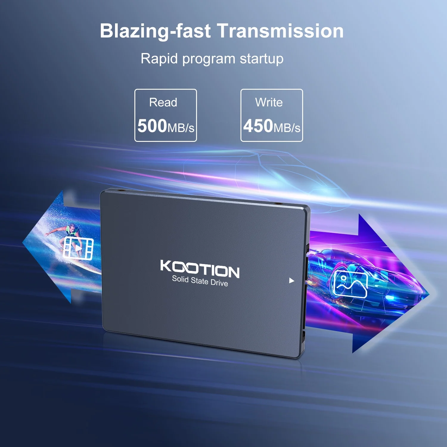 Kootion 256GB SATA III SSD Internal Solid State Drive 2.5” Up to 500MB/s SSD Hard Drive