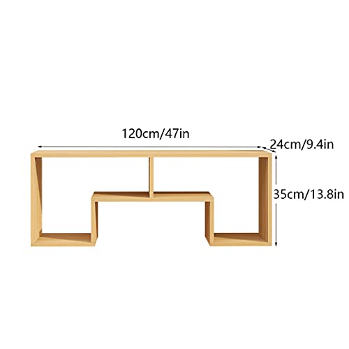 Modern Simple Tv Stands Tv Media Console Wood Tv Cabinet Entertainment Center Cable Box Gaming Consoles Minimalist Tv Unit Cabinet for Living Room Bedroom Office/Teak/47In