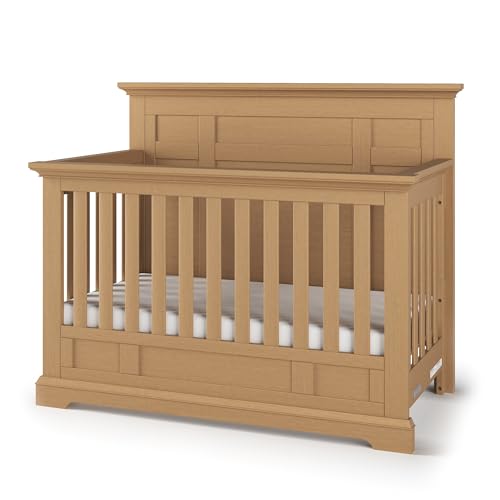 Child Craft Jordyn Full Panel 4-in-1 Convertible Crib, Baby Crib Converts to Day Bed, Toddler Bed and Full-Size Bed, 3 Adjustable Mattress Positions, Non-Toxic, Baby Safe Finish (Biscotti)