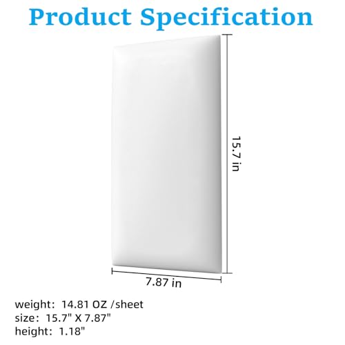 Peel and Stick Headboard Grey Upholstered Wall Panels, 10 Panels Sized 7.8