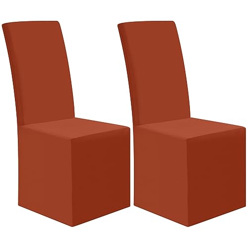 smiry Waterproof Long Dining Chair Covers, Soft Stretch Dining Chair Slipcovers, Full Length Fit High Back Chair Covers for Dining Room Set of 4, Beige