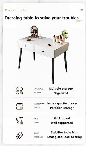 Dressing Table Bedroom Modern Minimalist Small Master Bedroom Minimalist Light Luxury High-End Desk Makeup Mirror Integrated Table A,80cm (A 70cm)