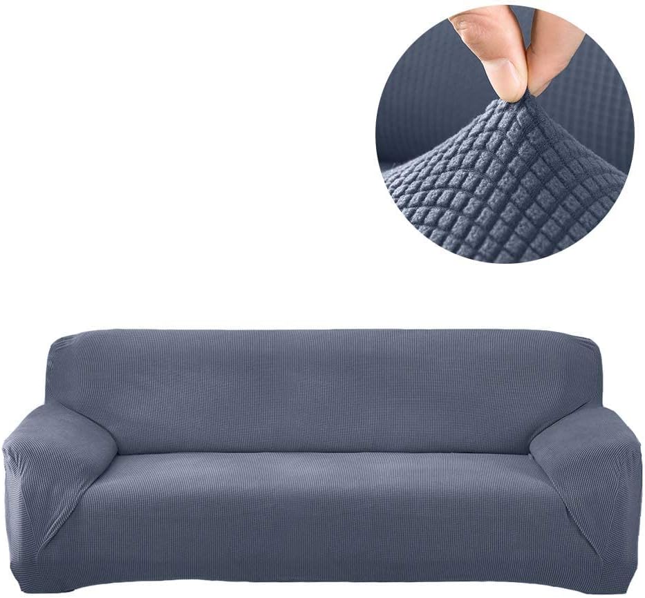 Sofa Cover,Sectional Sofa Cover, Stretch Couch Slipcover, 1 Pcs DIY (Buy 2/3 for L / U Shape Sofa)-Soft Polyester Fabric Form Fit Furniture Protector for Kids Pets Home Gift(Grey,B-4 Seat 90-118in)