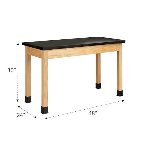 Diversified Spaces School Classroom Science Lab Table, Black Laminate Table Top Worksurface, 60