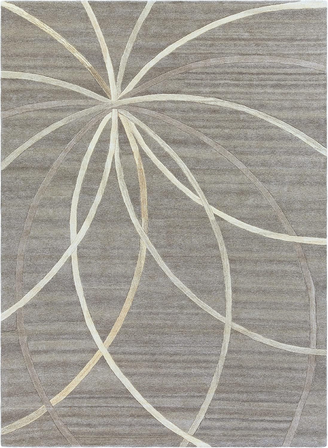 Mark&Day Wool Rugs, 9x12 Falher Modern Medium Gray Area Rug, Grey Cream Carpet for Living Room, Bedroom or Kitchen (9' x 12')