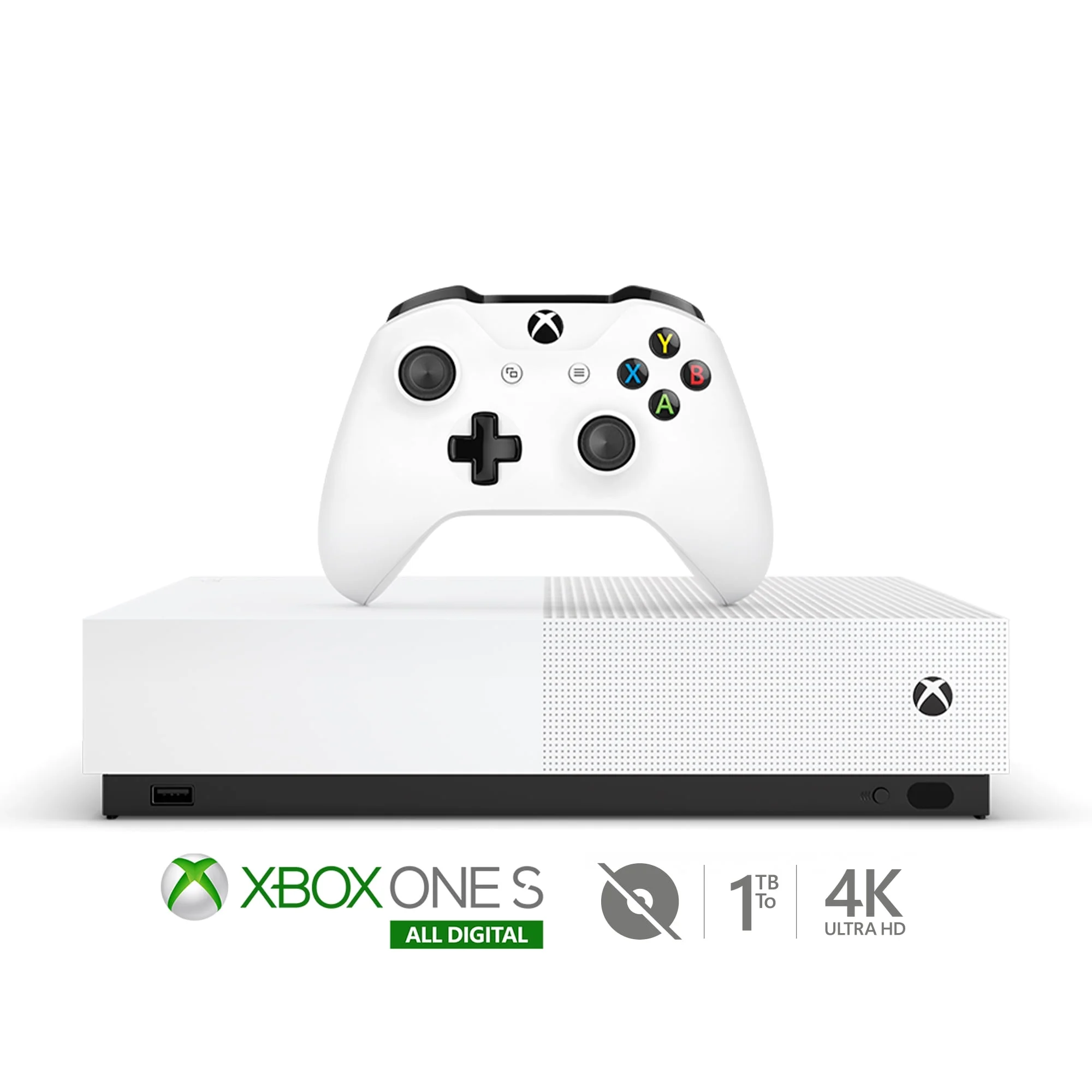 Restored Xbox One S All-Digital 1TB Console, Wireless Controller, White, Refurbished