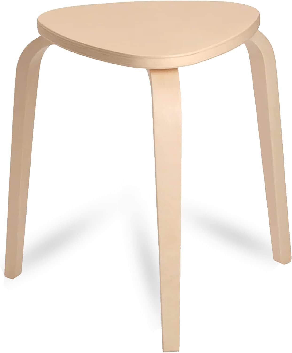 KYRRE Stool Durable & Easy to Care Solid Wood Stackable Tripod Stools, Kitchen Step Stool, Kitchen Counter Barstool, Natural Finished, Triangular Shaped, Birch, 18 7/8