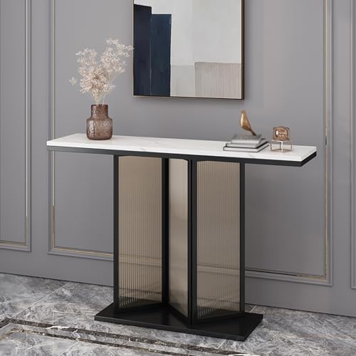 Console Table, entryway Table, Narrow Sofa Table for Living Room, Console Coffee Bar Cabinet, with Metal Frame, Entry Table for Sofa, Foyer, Hallway, Living Room(Black,80cm/31.5in)