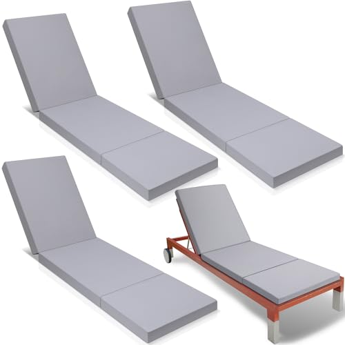 Pinkunn Chaise Lounge Cushion Waterproof Outdoor Lounge Chair Cushions 21 x 72 x 3 Inch Bench Seasonal Replacement Cushions for Summer Patio Bench Pool Beach (Navy,2 Pcs)