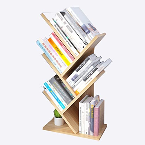 Tree Shelf, Standregal in Baumform, Raumteiler Aktenregal Aufbewahrungregal Holz, Platzsparend, Für Bücher, Wohnzimmer, Arbeitszimmer, Kinderzimmer, Büro, Schlafzimmer (Color : Pink)