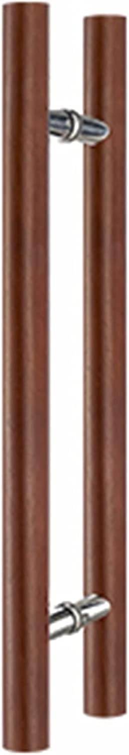 Sliding Barn Door Handle Wooden,Push Pull Door Handle for Entry Interior & Exterior Glass Gates,Double Sided H Shape Round Bar (Color : Walnut,Size : 100cm/3.3ft)