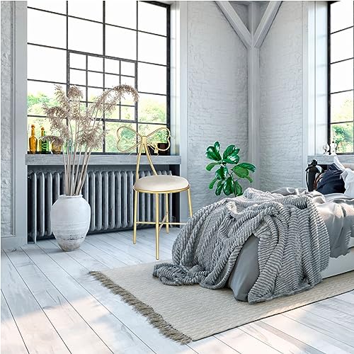 Vanity Stool Chair for Makeup,Modern Velvet Butterfly Accent Chair,Pink Cute Girls Bow Knot Backrest Chair with Golden Leg for Living Room,Bedroom,Vanity,Office,Reading Nook