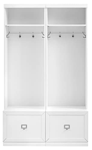 Crosley Furniture Harper 2-Piece Entryway Set with 2 Hall Trees, White