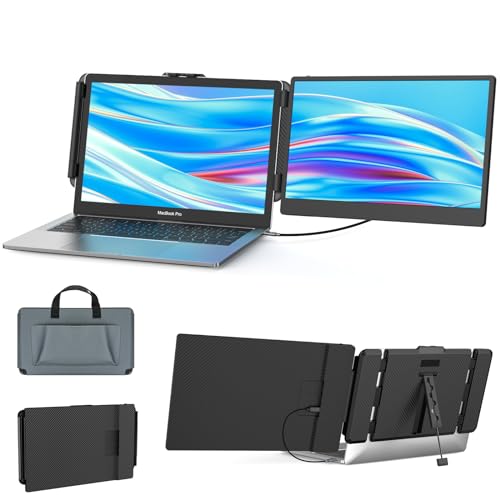 Laptop Screen Extender, 14''Portable Laptop Monitor, 1080P FHD IPS Monitor Extender, Plug and Play No Driver, for 13”-17.3” Laptop, Supports Wins/Mac/Android/Switch
