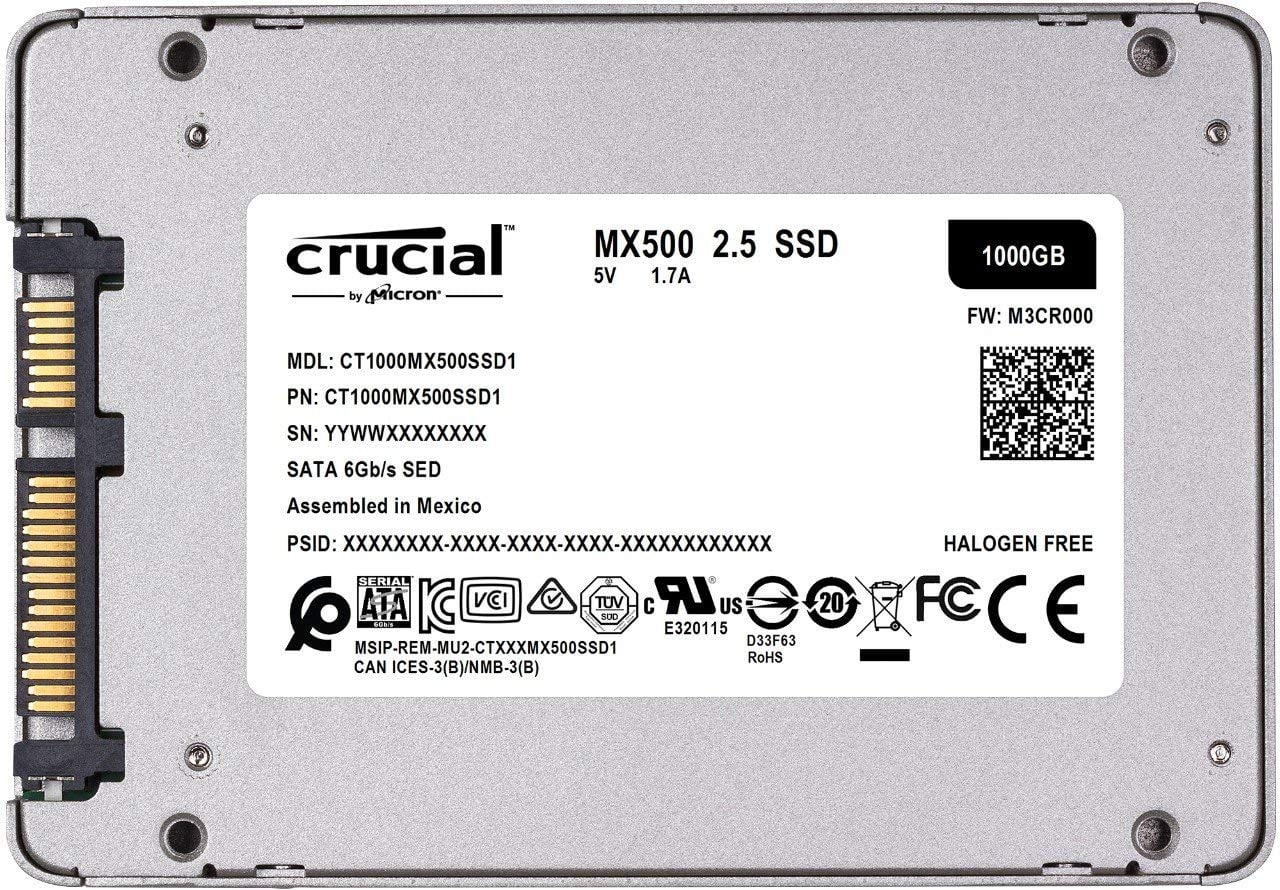 Crucial 1TB SATA Internal Solid State Drive, CT1000MX500SSD1