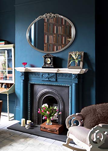 Kate and Laurel Arendahl Ornate Glam Round Mirror, 24 Inch Diameter, Black, Dramatic Baroque Style Wall Mirror for Vintage Antique Inspired Home Decor Aesthetic