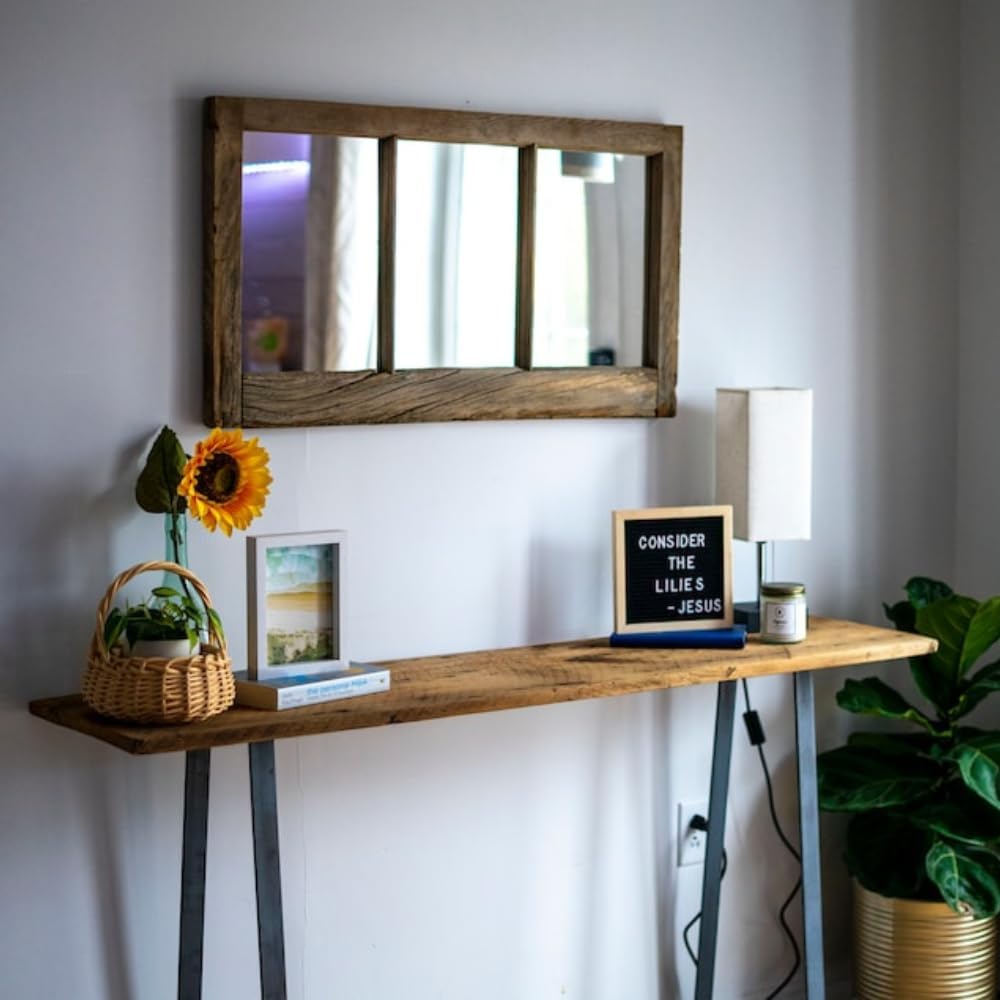 Entryway Table Console, Farmhouse Decor Table, Primitive Rustic Furniture, Vintage Distressed Wood Table, Narrow Slimline Solid Wood Table, 14