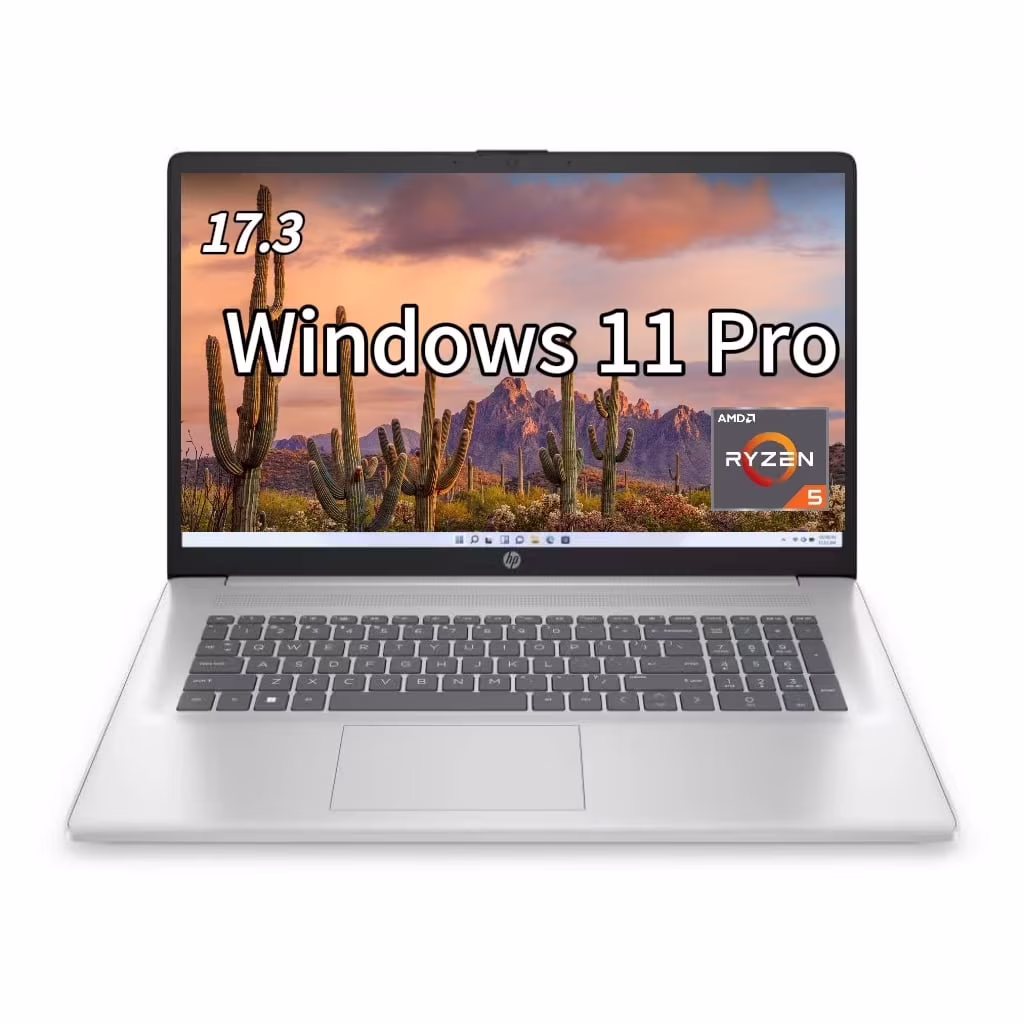 Newest HP 17.3 FHD Laptop AMD Ryzen 5 7430U 64GB RAM 2TB PCIe SSD Windows 11 Pro Silver
