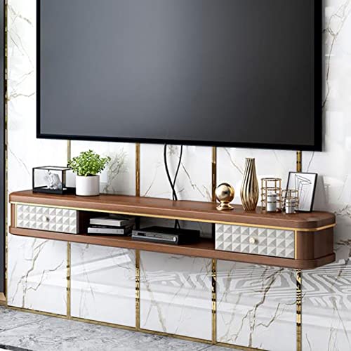 Wall Mounted TV Cabinet Wall Shelf Floating Shelf TV Multimedia Console Router Set top Box Sky Box TV Stands Wall Mount Entertainment Unit with Drawer Book Cases TV Board TV Unit