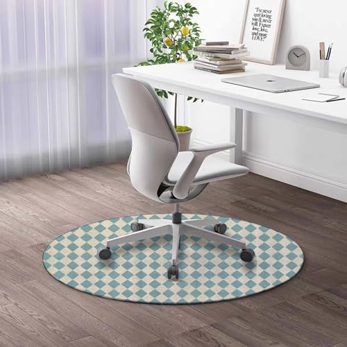 Round Rug 5 FT Roses Decorations Collection Office Chair Mat Cream Orange Thick Home/Office Floor Protector Anti-Slip,Low Pile Desk Rug for Rolling Chair