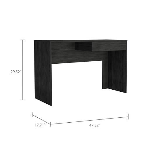 TUHOME Acre Computer Desk One Drawer Engineered Wood Desks in Black