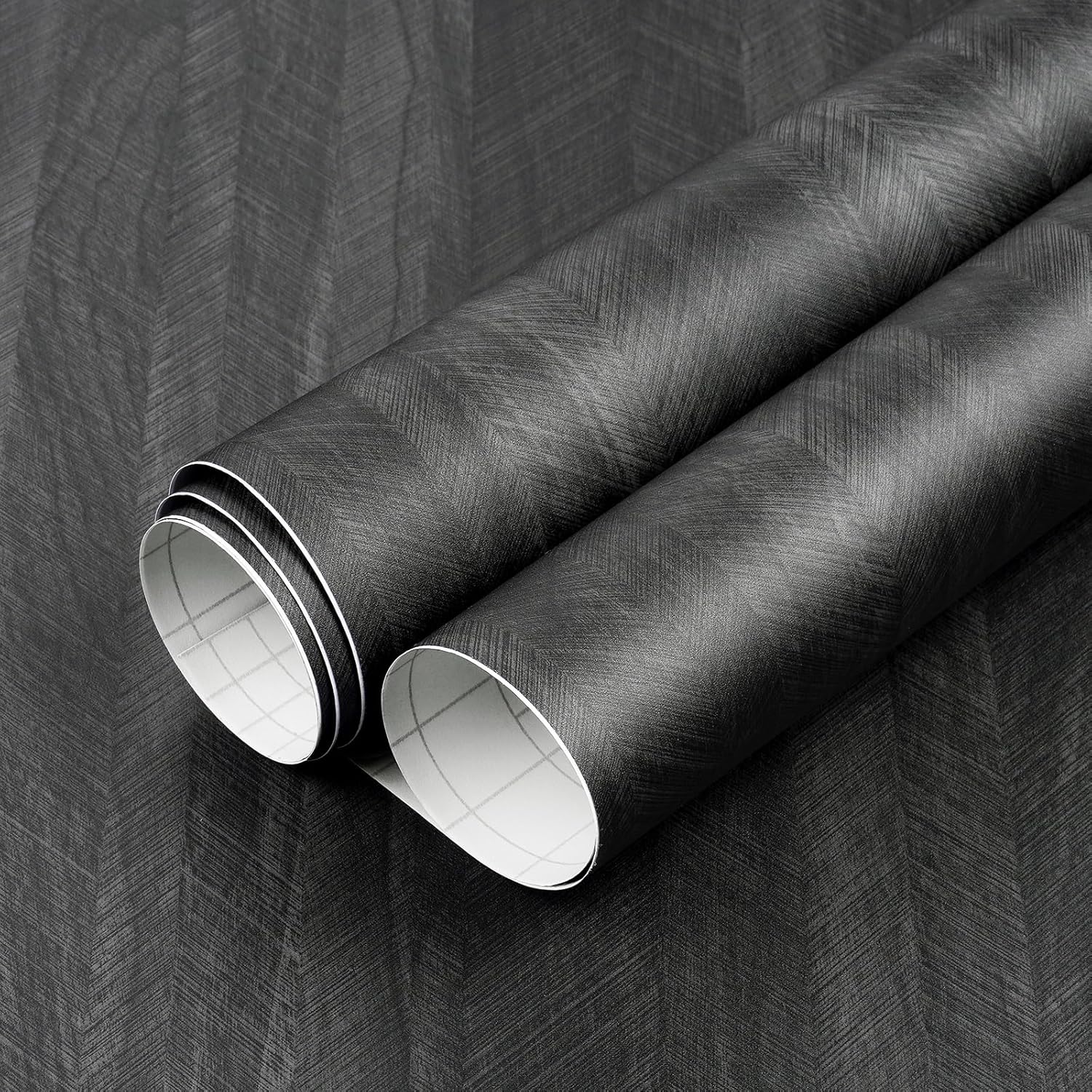 LACHEERY Matte Black Wood Grain Contact Paper 160 x 36 Inch Extra Wide Peel and Stick Wallpaper Dark Wood Contact Paper for Countertops Waterproof Self Adhesive Kitchen Countertop Counter Vinyl Wrap